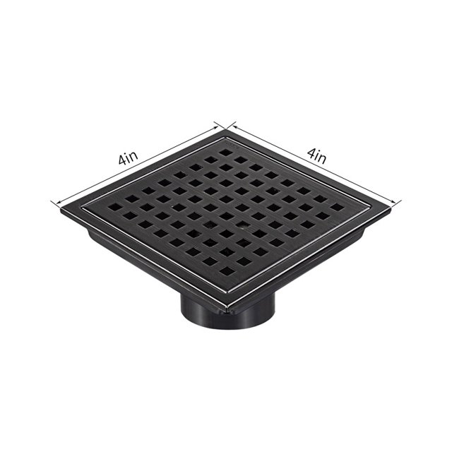 Desagüe de piso de acero inoxidable 304 de malla cuadrada invisible con brida desodorante de 4 pulgadas y 6 pulgadas