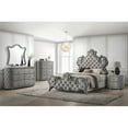thumbnail image 5 of ACME Perine Tufted Velvet Upholstered Queen Panel Bed in Gray, 5 of 5