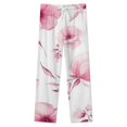 thumbnail image 4 of Pink Floral Seamless Pattern Winter Female Pants Flannel High Waist Women Pants Lady Warm Straight Leg Plush Trousers, 4 of 7
