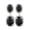 Black, variant on Rose Red + Fluorescent Powder Earrings With Oval Faceted Orange Stones And