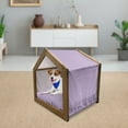 thumbnail image 3 of Checkered Pet House, Purple and White Colored Gingham Checks Rows Picnic Theme Vintage Style Print, Outdoor & Indoor Portable Dog Kennel with Pillow and Cover, 5 Sizes, Purple White, by Ambesonne, 3 of 5