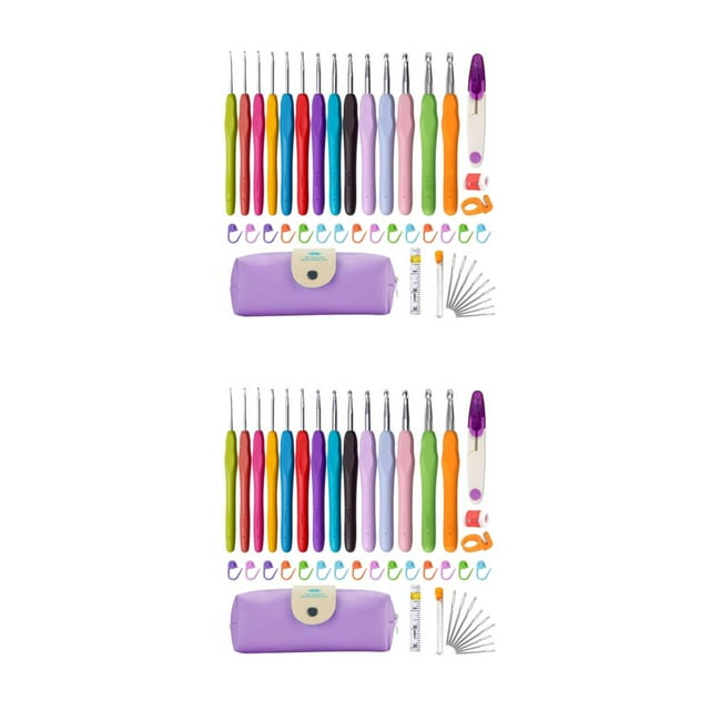 Youkk Crochet Hook Set Knitting Accessories Sewing Handle Holder Comfortable Craft Beginners Sweater Multicolor Tools Type3 2Set