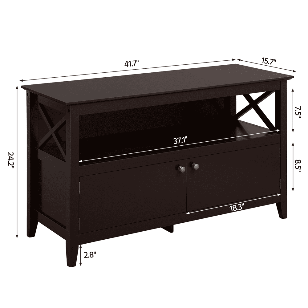 Renwick X-Shape Wood TV Stand for TVs up to 50 in,Espresso