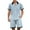 Blue, variant on NAFUU Men's 2 Pieces Set Fashion Color Blocked Short Sleeved Shirt Shorts Mens Casual Loose Trendy Comfortable Suit Fashion Handsome Outfit