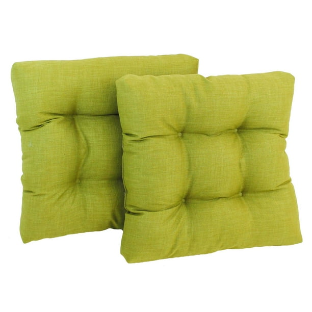 19 Inch Squared Spun Polyester Tufted Dining Chair Cushion Set Of Two Color Lime Com 19 Inch Squared Spun Polyester Tufted, Lime Green Kitchen Chair Cushions