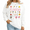 white-3, variant on Women's Abstract Floral Block Print Boho Graphic Breathable Crewneck Sweatshirt Round-neck long-sleeved White S-3XL