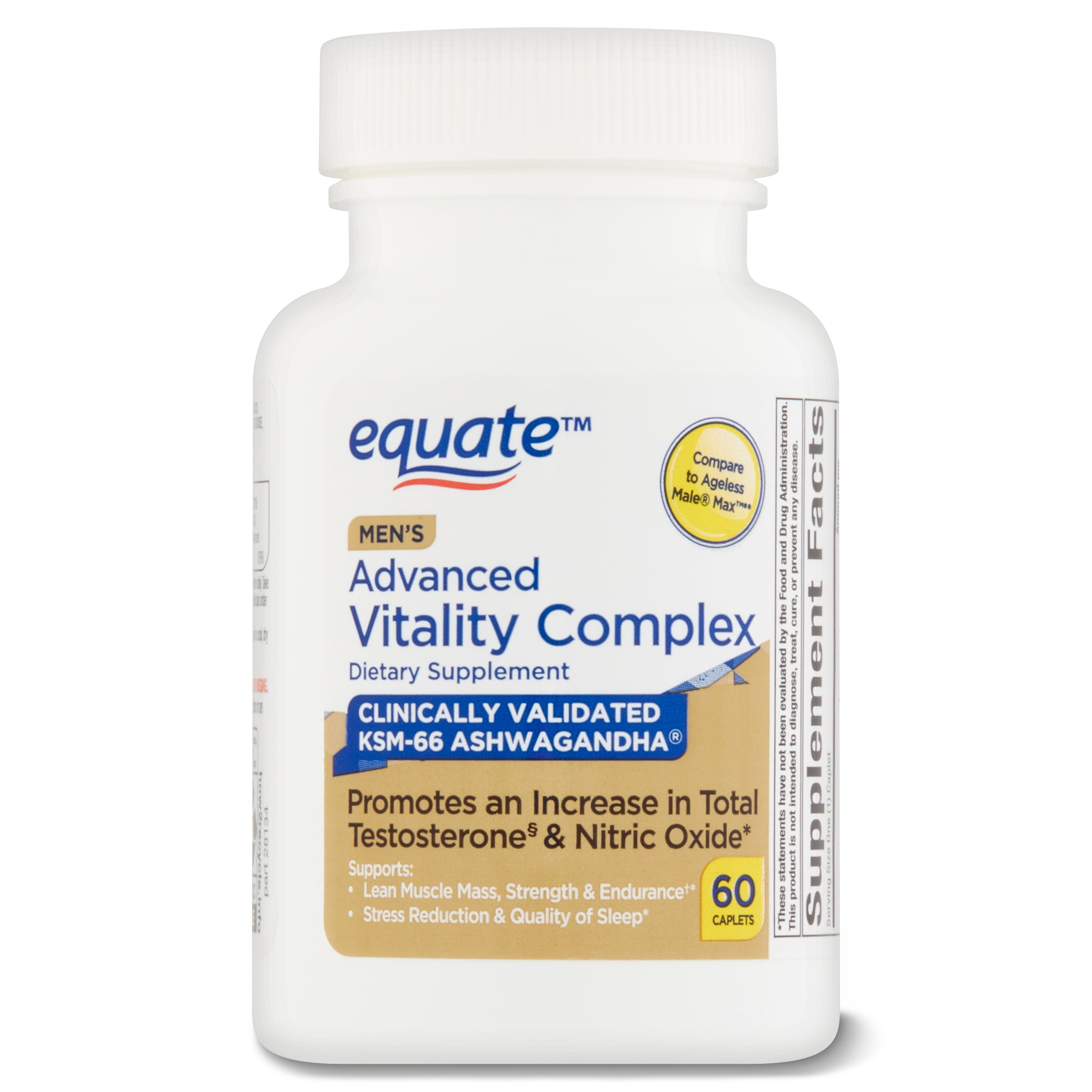 Equate Men's Advanced Vitality Complex with KSM-66 Ashwagandha, 60 Count