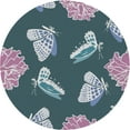 thumbnail image 1 of Ahgly Company Machine Washable Indoor Round Transitional Dark Blue Grey Blue Area Rugs, 7' Round, 1 of 7