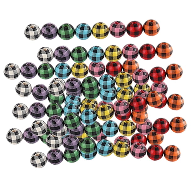100 cuentas de madera para manualidades, bisutería, accesorios de bricolaje, 16 mm Color mezclado