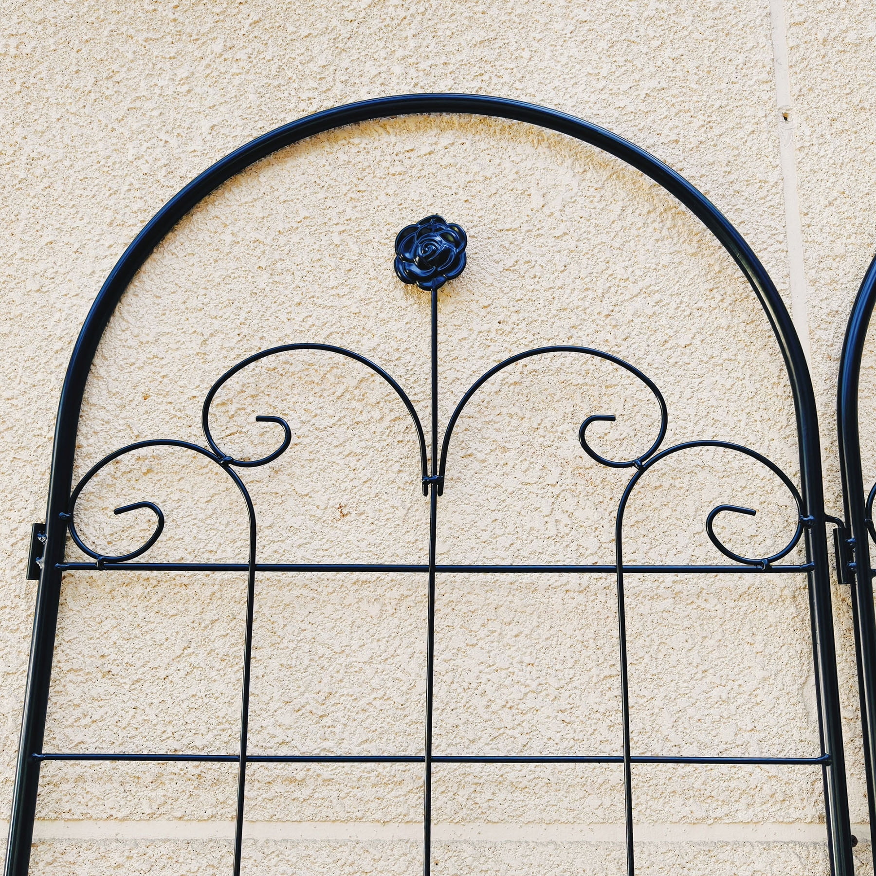 4 Pack Large Garden Trellis 86.7" H x 19.7" W Heavy Duty Rustproof Black Iron Plant Trellis for Potted Plant Support Metal Climbing Rose Trellis Vine Vegetable Cucumber