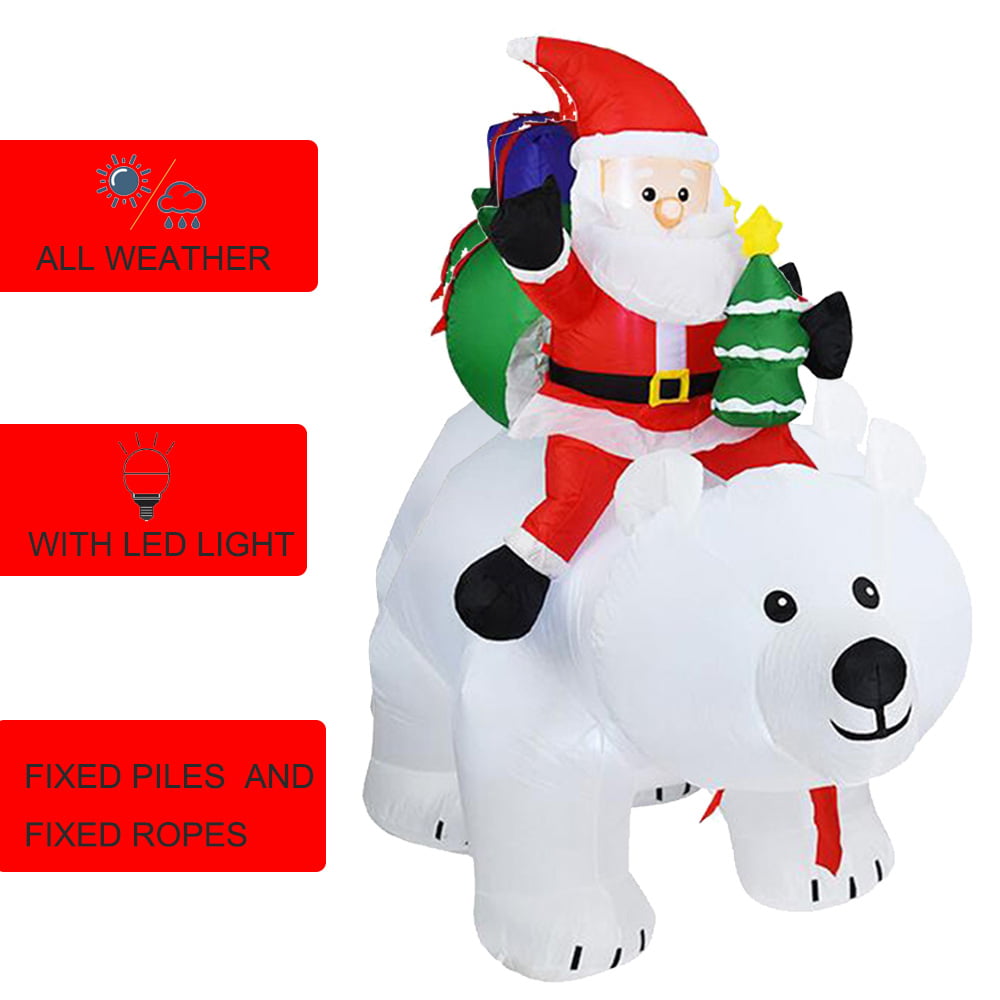 6.5 Feet Christmas Inflatable Santa Claus rides a Polar