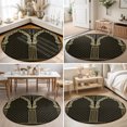 thumbnail image 4 of Round Rugs 6Ft, Boho Archway Round Area Rug Washable Indoor Throw Carpet, Black Traditional Ethnic Symmetrical Floral Soft Non Slip Circle Rug for Office Cabinet Home Decor Aesthetic, 4 of 8