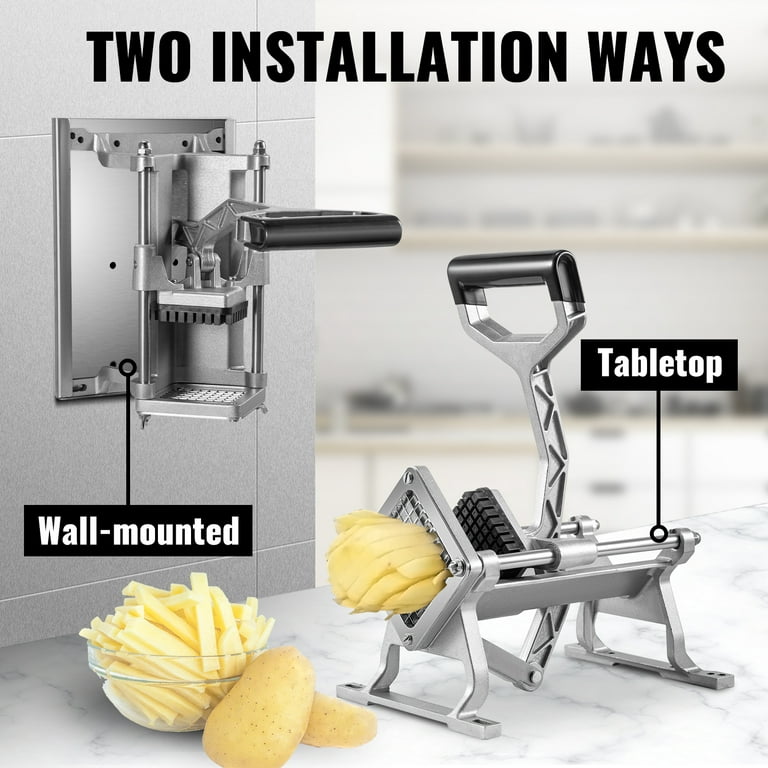 VEVOR Commercial French Fry Cutter 3/8 Inch Blade Potato Fry Cutter Wall- Mounted or Tabletop Potato Cutter with Wall Bracket for Potatoes Carrots  Cucumbers 
