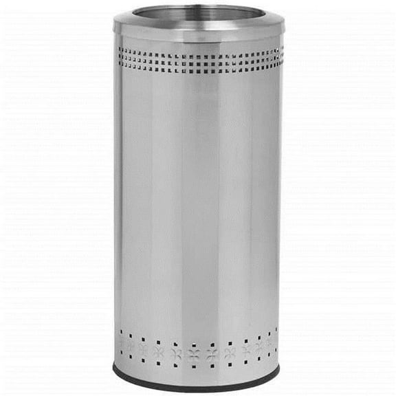 Commercial Zone Products 781829 25 gal Precision Series Imprinted 360 Open Top Stainless Steel Waste Receptacle