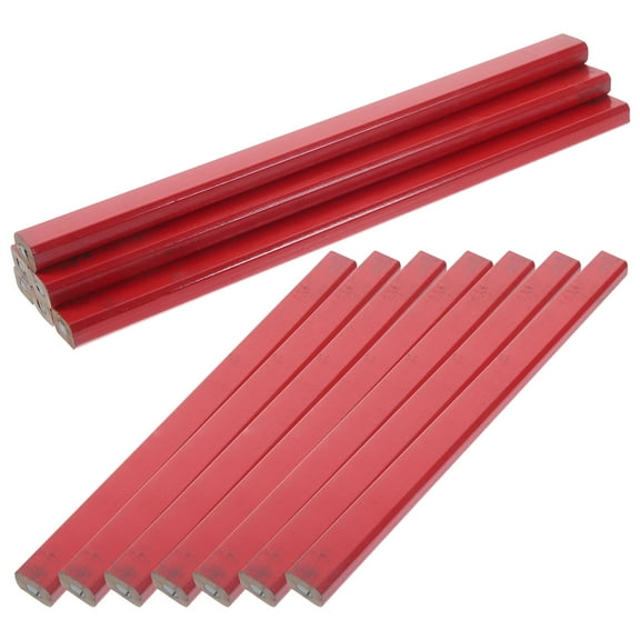 Houderco Construction Pencils Heavy Duty Red Octagonal For Artists 20Pack
