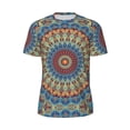thumbnail image 5 of Wukai Round Mandala Print Men's Short-Sleeved Mesh T-Shirt,Quick-Dry Short Sleeve Workout T-Shirt-X-Large, 5 of 8