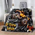 thumbnail image 1 of Manta de franela de dibujos animados para niños, manta cálida y súper suave para cama de viaje, sofá, cama, regalos, Monster Truck, 1 of 4