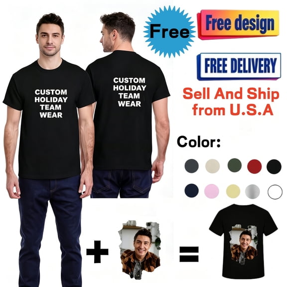 Personalized Custom T-Shirt Print Your Own Photo Logo Customized Cotton Tee