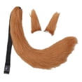 thumbnail image 2 of Ensemble 3 Pcs Oreilles et Queue en Peluche Réglables pour Carnaval Halloween Robe Femmes Filles Marron, 2 of 10