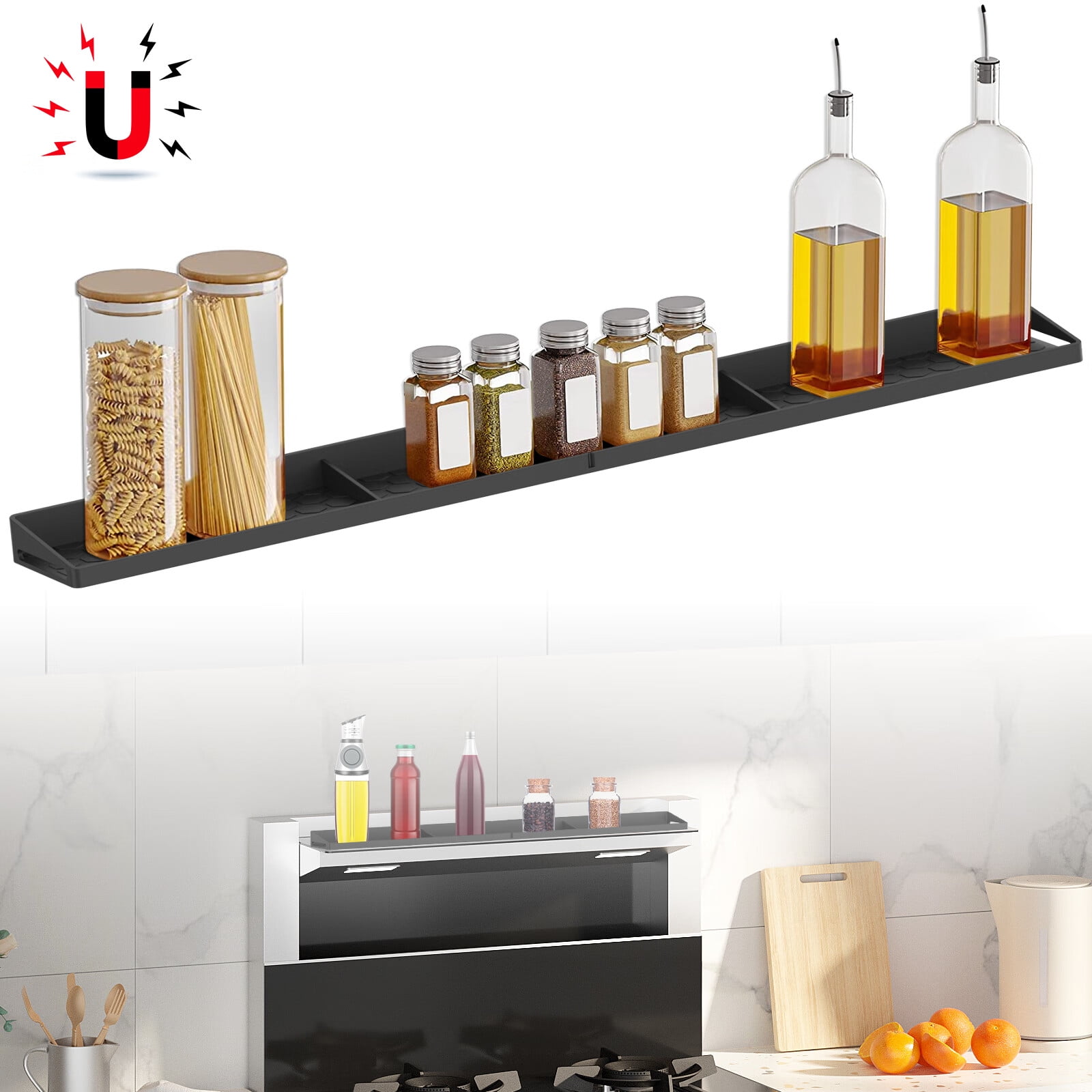 Shelf for Stove Top 30 Inch Silicone Shelf Over the Stove Heat