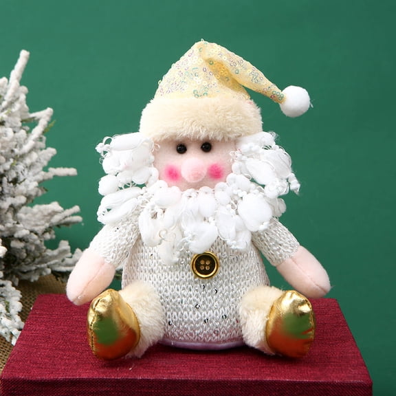 Santa Claus Snowman Doll Ornament 20cm, Plush Christmas Hanging Decor, Festive Stuffed Dolls for Tree Home Holiday Display