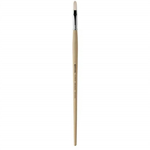 Escoda Clasico Chungking White Bristle Brush - Filbert, Long Handle, Size 8