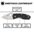 thumbnail image 5 of Spyderco C148SBK Ambitious 2.31" Stainless Blade Black Handle Folding Knife, 5 of 8