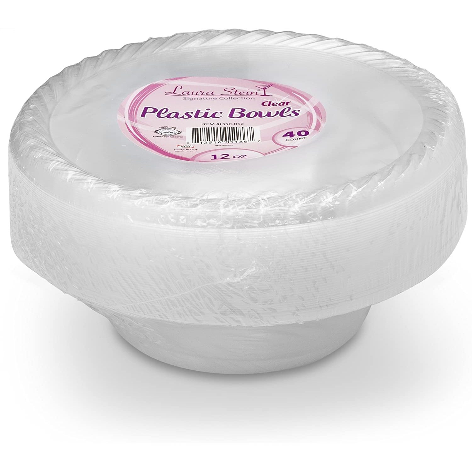 Crystal Clear Disposable Bowls (40 Count, 12 Oz Bowls) Premium Soup