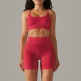 thumbnail image 2 of HAPIMO Workout Outfits for Women 2 Pieces Yoga Set Gym Exercise Seamless Yoga Leggings with Sports Bra Fitness Activewear Sales Red, 2 of 7