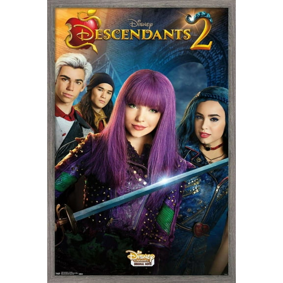 Disney Descendants 2 - One Sheet Wall Poster, 22.375" x 34", Framed