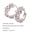 thumbnail image 7 of Ayyufe Women Shiny Rhinestone Flower Silver Plated Hoop Earrings Ear Clips for Party, 7 of 7