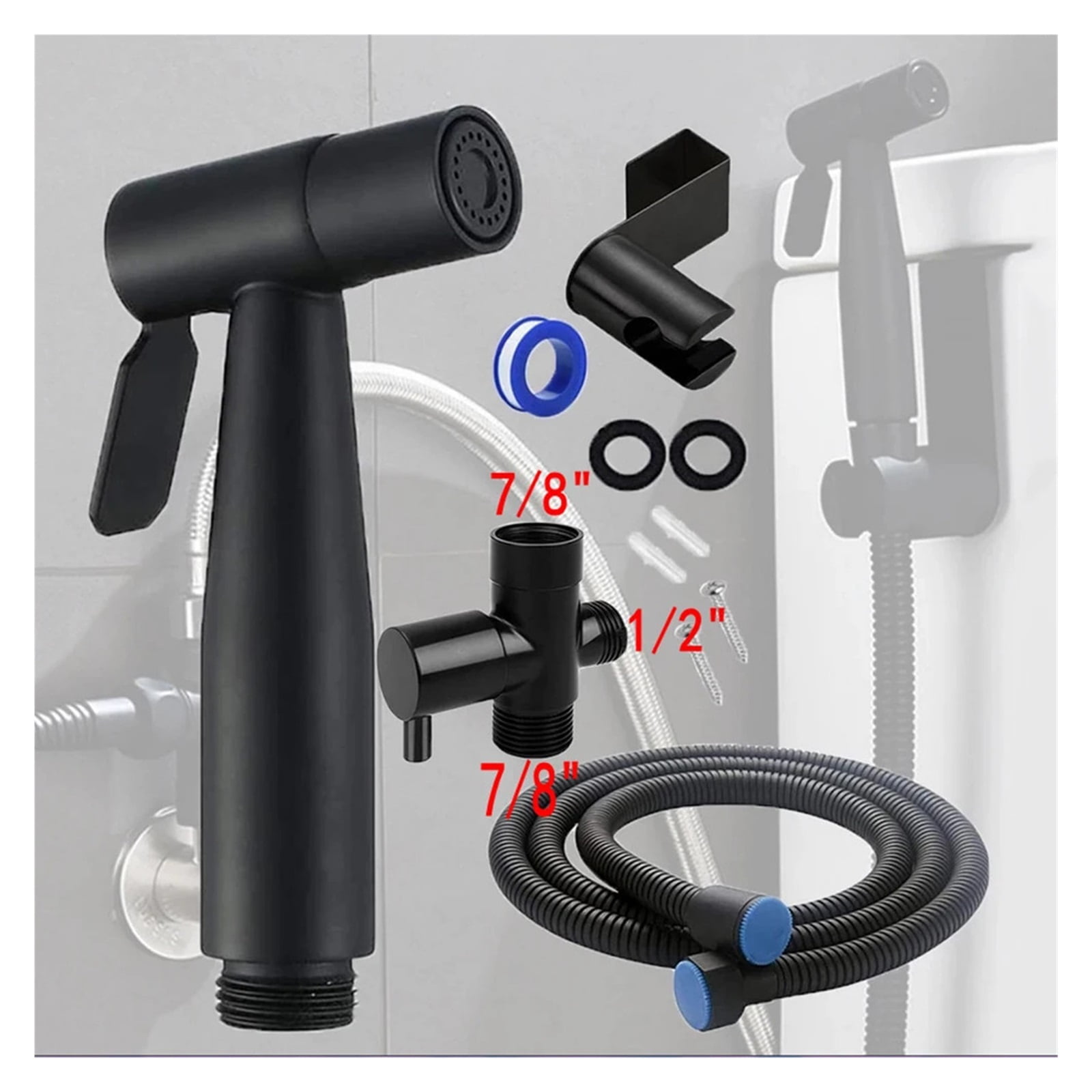Toilet Companion Bidet Spray Gun Set, High Pressure Booster Nozzle Toilet Spray Gun 304 Stainless Steel - Modern Design
