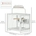thumbnail image 3 of PawHut Bird Travel Carrier Cage for Parrots Conures with Stand Perch, White, 3 of 10