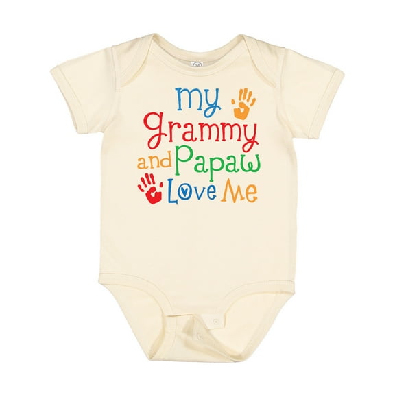 Inktastic Grammy and Papaw Love Me Grandchild Boys or Girls Baby Bodysuit