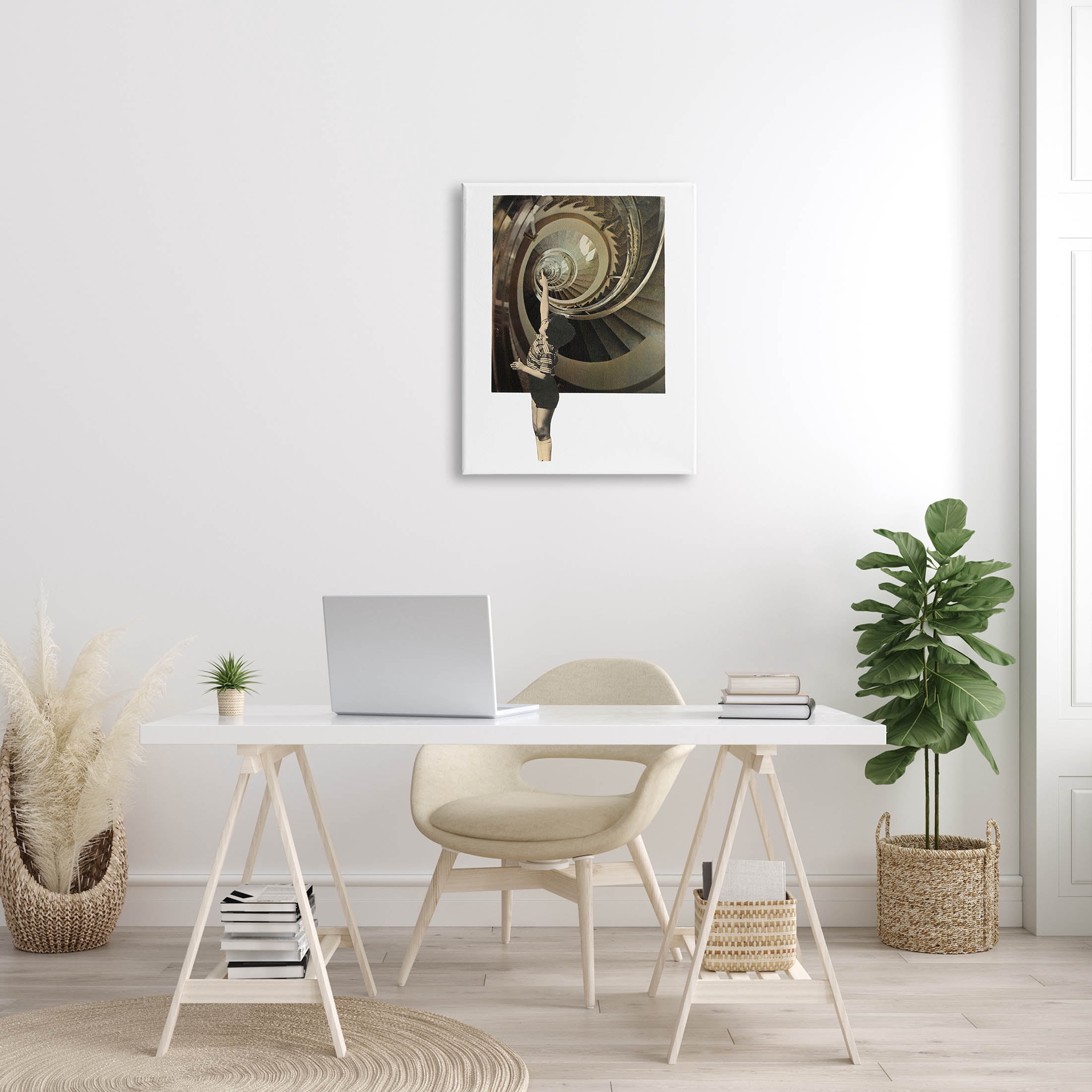 Stupell Industries Surreal Pointing Child Spiral Staircase Graphic Art Gallery Wrapped Canvas Print Wall Art, Design by Matheus Lopes Castro