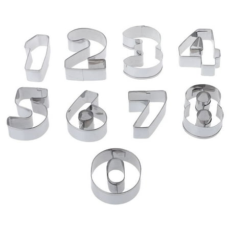 

Sofullue 9 Pcs Stainless Steel Numbers Cookie Stencil Biscuit Cutter Tool Set Baking Mode