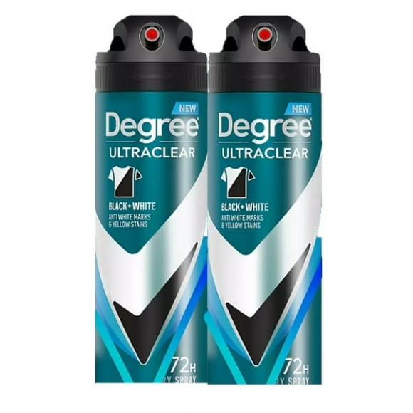 Degree Ultraclear Men Antiperspirant Dry Spray, Black/White 3.8 oz (Pack of 2)