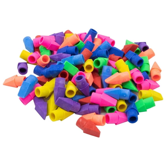 JOWNEEL 300pcs Pencil Top Erasers, Bulk Pencil Eraser Caps in Multiple Colors, Cute Soft Grip Eraser Toppers for Classroom Supplies and Office Must Haves, Study Accessories
