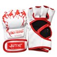 thumbnail image 3 of SUTENG Adult Mixed Martial Arts Training Mitts - Red Claw Design on White Base, Premium PU Leather with Thick Padding for Ultimate Shock Absorption and Comfort in Boxing and Sparring Sessions., 3 of 6
