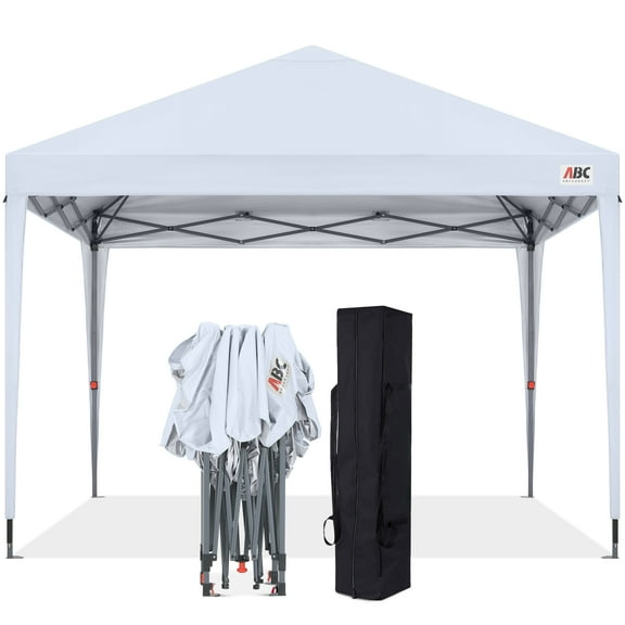 ABCCANOPY 10' x 10' White Outdoor Pop up Canopy Tent Camping Sun Shelter-Series