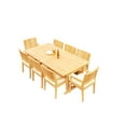 thumbnail image 4 of Grade-A Teak Dining Set: 8 Seater 9 Pc: 118" Mas Rectangle Trestle Leg Table And 8 Maldives Arm Chairs Outdoor Patio WholesaleTeak #51ML2509, 4 of 4