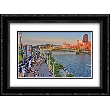 PNC Park 2x Matted 24x20 Black Ornate Framed Art Print from the Stadium Series