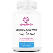 Fenugreek and Blessed Thistle Powder Lactation Blueberry Pomegranate Fruit Drink Mix for Breastfeeding Mothers - Nursing Supplement to Promote Healthy Breast Milk Supply Increase - 28 Servings