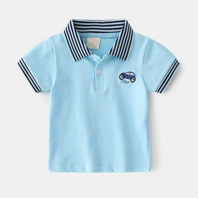 Chandail Polo pour Tout-Petits Garçons T-Shirt Rayé T-Shirt Garçon Hauts Vêtements Manches Courtes Polos 3-4 Ans Tenue Garçon