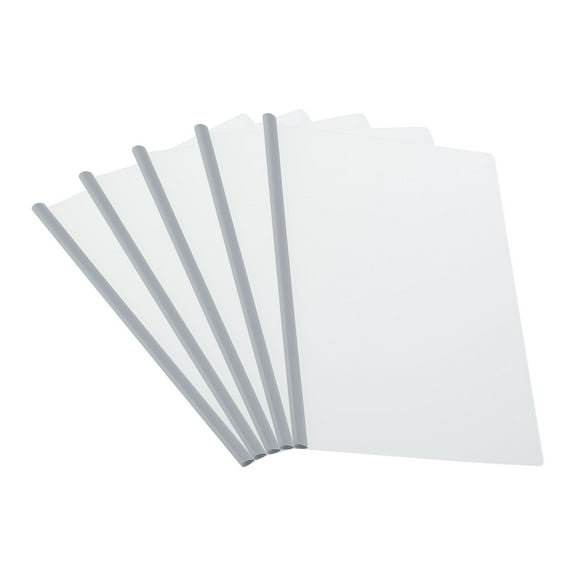 Uxcell Clear Report Covers with Sliding Bar, 5 Pcs 8mm Slide-Grip Resume Covers 50 Sheets Capacity, White