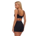 thumbnail image 2 of IBTOM CASTLE Layered Workout Sets for Women 2 Piece Polka Dot Sports Bra High Waist Shorts Gym Active Yoga Pilates Outfits Black, 2 of 7