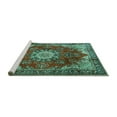 thumbnail image 2 of Ahgly Company Machine Washable Indoor Rectangle Persian Turquoise Blue Traditional Area Rugs, 8' x 10', 2 of 4