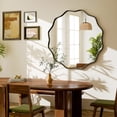 thumbnail image 5 of BEAUTYPEAK 30" Wavy Round Bathroom Mirror Wall Decor with Deep Frame, Black, 5 of 11