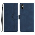 thumbnail image 2 of Wallet Case for iPhone X / XS, Smile Design Premium Leather Credit Card Holder Wallet RFID Blocking Case with Wrist Strap Stand Magnetic Flip Cover For iPhone X / XS, Darkblue, 2 of 10