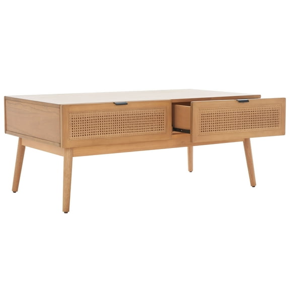 SAFAVIEH Baisley Rustic 2 Drawer Coffee Table, Natural